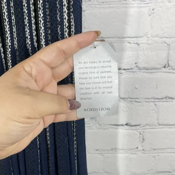 Harlyn Fit and Flare Dress Women’s Medium Navy Blue Sleeveless Open Knit Fit NWT - Picture 9 of 16